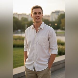 (Kenneth Cole) Striped Button-Down Shirt